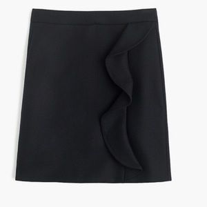 NWT J. Crew Navy Blue Wool Ruffle Skirt